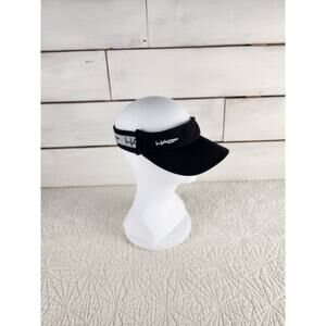 HALO Black Visor Hat with Elastic Fishing Golf Sporty Lightweight 90s Style